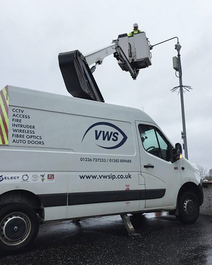 Van cherry picker for CCTV and Security