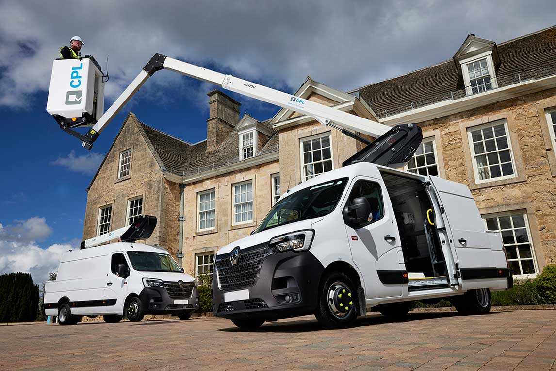 2 cutaway van with telescopic boom lift