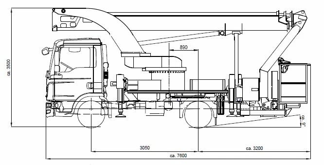 P300 truck cherry picker dimensions