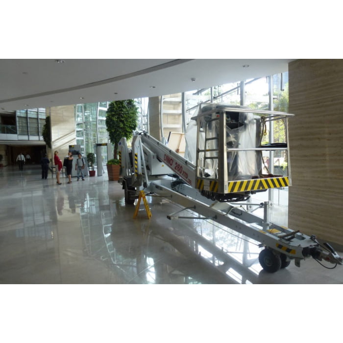 commercial retail indoor maintenance with articulated crawler